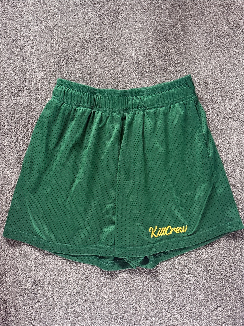 Kill Crew Mens Green Mesh Athletic Shorts